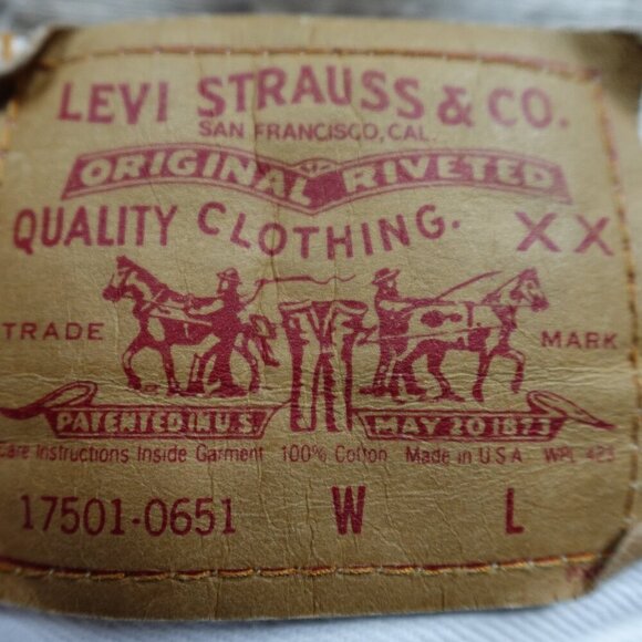 Vintage Levi's jeans 501 Original fit women's 13 white denim - Picture 8 of 16